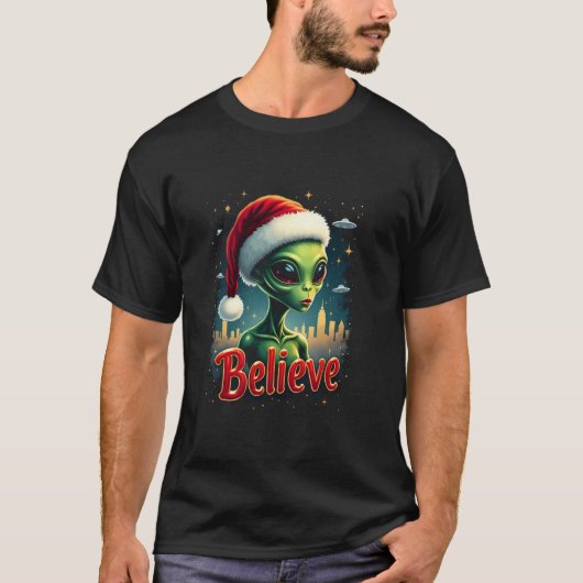 Ich Wollte, Außerirdischen UFO Funny Alien Weihnac T-Shirt (Vorderseite)