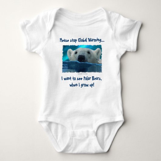 "ICH WOLLTE, BÄREN ZU SEHEN..." Polar Bear Art Baby Strampler (Vorderseite)
