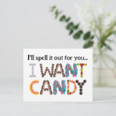 Ich wollte Candy Funny Halloween Postkarte (Stehend Vorderseite)