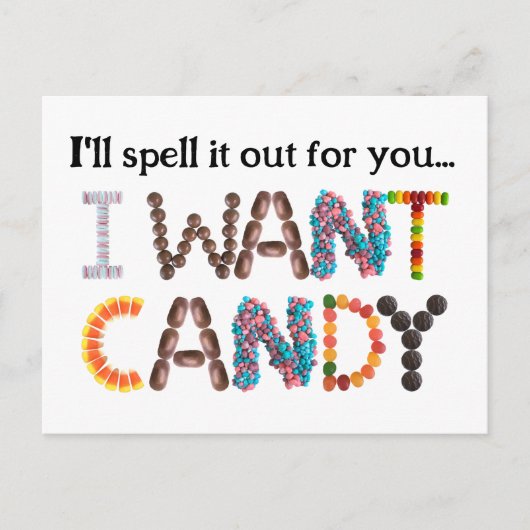 Ich wollte Candy Funny Halloween Postkarte (Vorderseite)