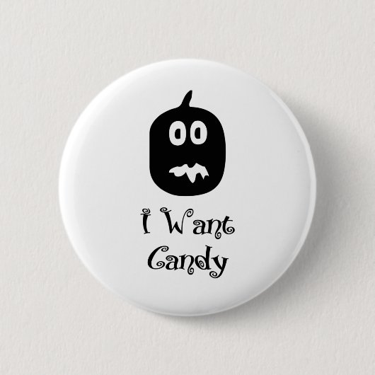 Ich Wollte Candy Pumpkin Button (Vorderseite)