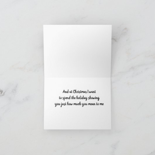 **ICH WOLLTE, CHRISTMAS MIT IHNEN AUSZUGEBEN** KARTE (Innenseite)