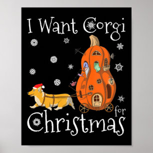 Ich Wollte Corgi zu Weihnachten Funny Santa Corgi Poster
