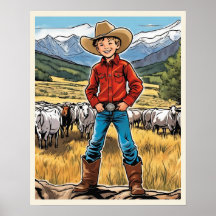 Ich Wollte Cowboy Young Boy Graphic Art zu sein