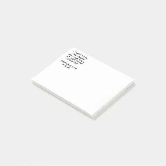 Ich Wollte, der Grund zu sein Post-it Klebezettel (angewinkelt)