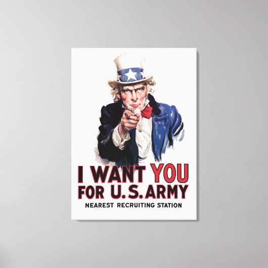Ich Wollte dich — Onkel Sam Leinwanddruck (Vorderseite)