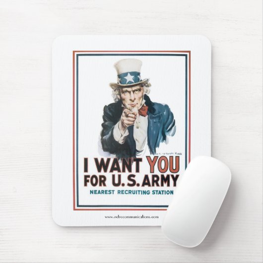 "Ich Wollte dich" Onkel Sam Mousepad (Mit Mouse)