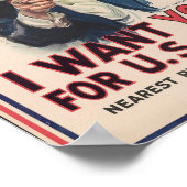 Ich Wollte dich Uncle Sam Poster (Ecke)