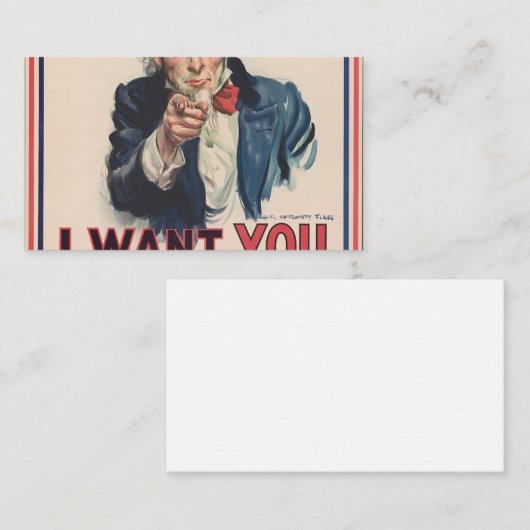 Ich Wollte dich Uncle Sam Visitenkarte (Vorne/Hinten)