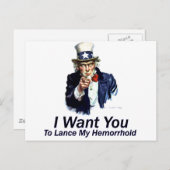 Ich Wollte dir: mein Hämorrhoid zu lehren Postkarte (Vorne/Hinten)