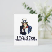 Ich Wollte dir: mein Hämorrhoid zu lehren Postkarte (Stehend Vorderseite)