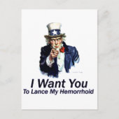 Ich Wollte dir: mein Hämorrhoid zu lehren Postkarte (Vorderseite)