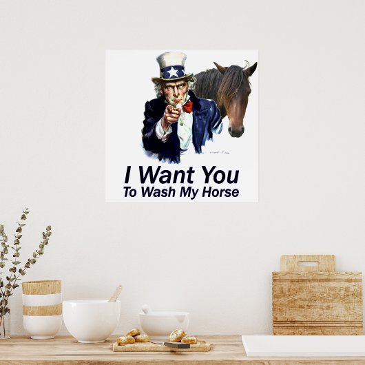 Ich Wollte dir: Mein Pferdeposter waschen Poster (Küche)