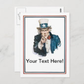 Ich Wollte dir, Onkel Sam stelle deinen Text ein Postkarte (Vorne/Hinten)