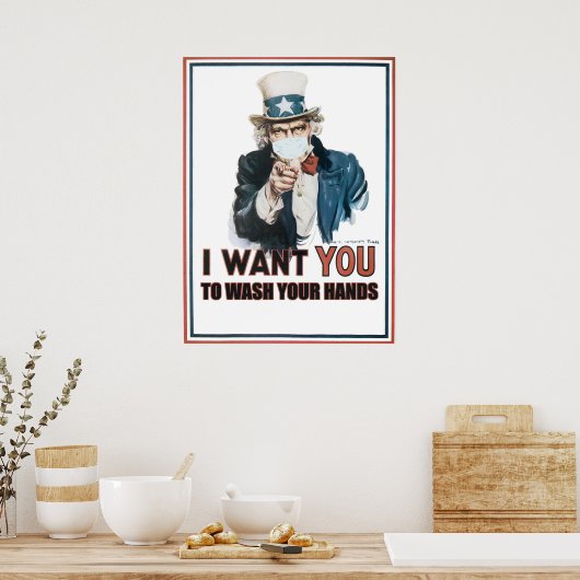 Ich Wollte dir... Um Ihre Hände waschen ... Seien  Poster (Küche)