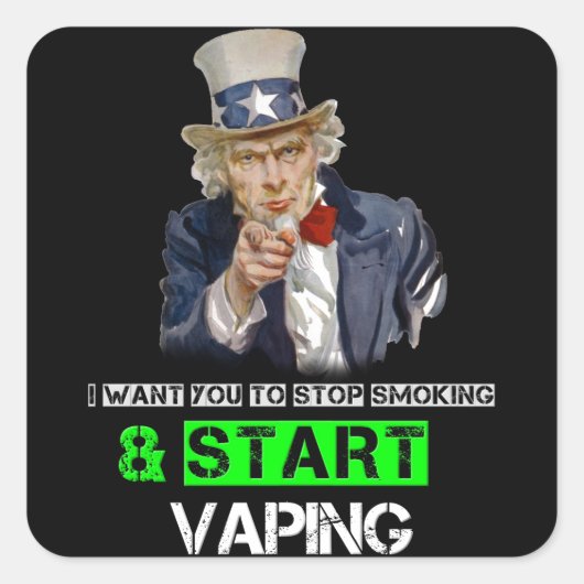 Ich Wollte dir Uncle Sam Vape Quadratischer Aufkleber (Vorderseite)