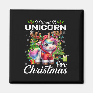Ich Wollte ein Einhorn für Weihnachten Niedliche G Magnet