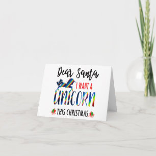 Ich Wollte ein Einhorn für Weihnachts-Grußkarte Karte