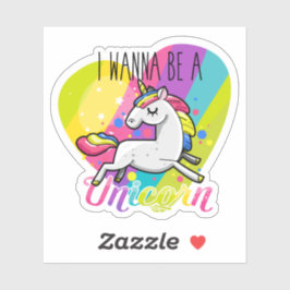 Ich wollte, ein Einhorn zu sein Aufkleber