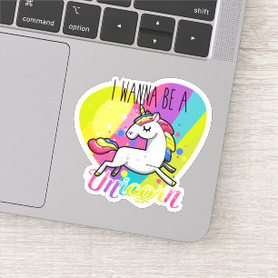 Ich wollte, ein Einhorn zu sein Aufkleber