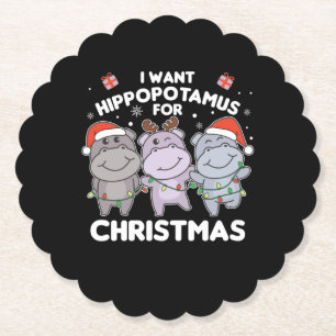 Ich Wollte ein Hippo für Weihnachten süße Hippos Untersetzer