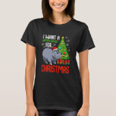 Ich Wollte ein Hippopotamus Weihnachts-Hippo T-Shirt (Vorderseite)