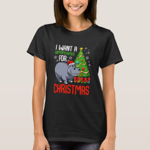 Ich Wollte ein Hippopotamus Weihnachts-Hippo T-Shirt