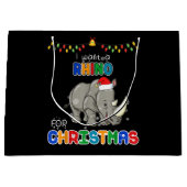 Ich Wollte ein Rhino für Weihnachten Rhino Funny W Große Geschenktüte (Vorderseite)