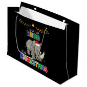 Ich Wollte ein Rhino für Weihnachten Rhino Funny W Große Geschenktüte (Vorderseite Schrägansicht)