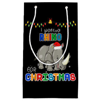 Ich Wollte ein Rhino für Weihnachten Rhino Funny W Kleine Geschenktüte
