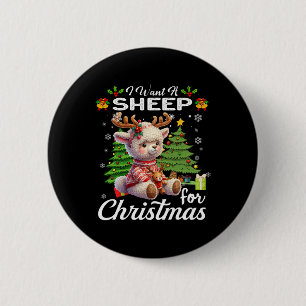 Ich Wollte ein Schaf für Weihnachten Niedliche Ges Button