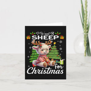Ich Wollte ein Schaf für Weihnachten Niedliche Ges Karte