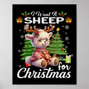 Ich Wollte ein Schaf für Weihnachten Niedliche Ges Poster