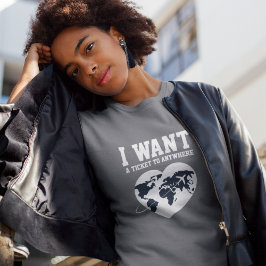 'Ich Wollte ein Ticket an jeden Ort' Typografie Cu Tri-Blend Shirt