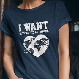 'Ich Wollte ein Ticket an jeden Ort' Typografie Cu Tri-Blend Shirt