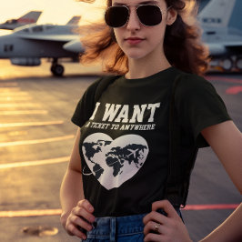 'Ich Wollte ein Ticket an jeden Ort' Typografie Cu Tri-Blend Shirt