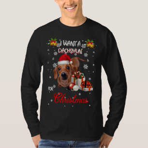 Ich Wollte eine Dackel für Niedliche Weihnachtskos T-Shirt