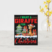 Ich Wollte eine Giraffe zu Weihnachten - Giraffe L Karte (Gelbe Blume)