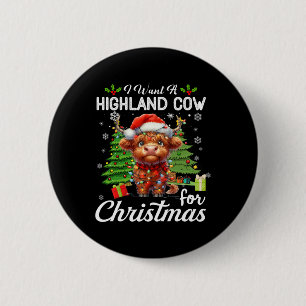 Ich Wollte eine Hochlandkuh für Weihnachten Niedli Button