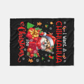 Ich Wollte einen Chihuahua für den Weihnachtsbesit Fleecedecke (Vorderseite (Horizontal))
