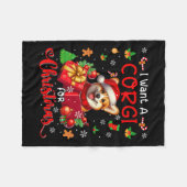 Ich Wollte einen Corgi für den Weihnachtsbesitzer Fleecedecke (Vorderseite (Horizontal))