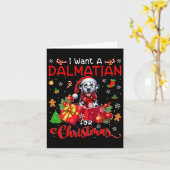 Ich Wollte einen Dalmatiner für den Weihnachtsbesi Karte (Gelbe Blume)
