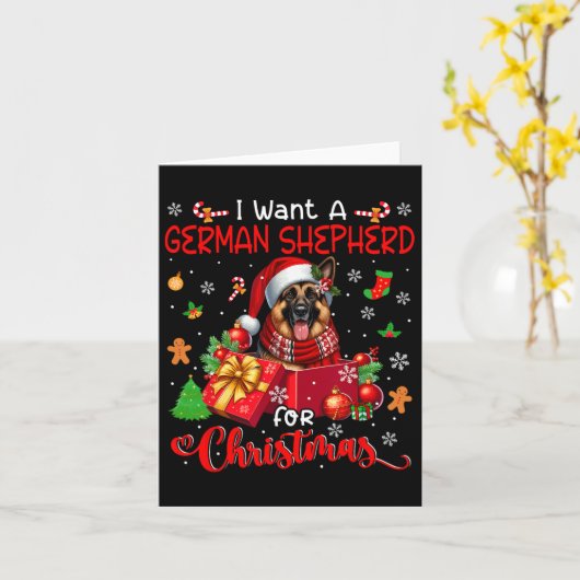 Ich Wollte einen deutschen Schäferhund zu Weihnach Karte (Gelbe Blume)