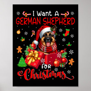 Ich Wollte einen deutschen Schäferhund zu Weihnach Poster