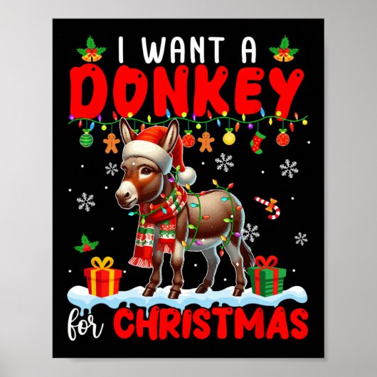 Ich Wollte einen Esel für Weihnachten Weihnachten Poster (Vorne)