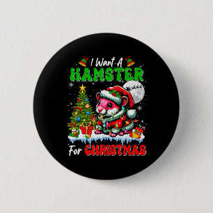 Ich Wollte einen Hamster für Weihnachten Weihnacht Button