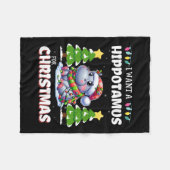 Ich Wollte einen Hippopotamus für Weihnachten Fleecedecke (Vorderseite (Horizontal))