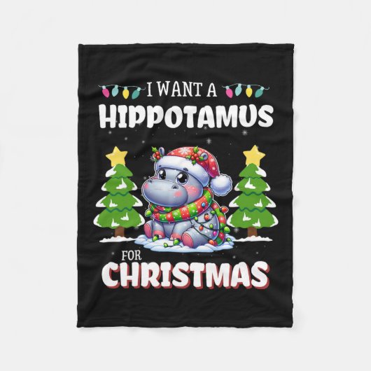 Ich Wollte einen Hippopotamus für Weihnachten Fleecedecke (Vorderseite)