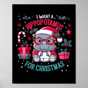 Ich Wollte einen Hippopotamus für Weihnachten Funn Poster