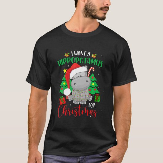 Ich Wollte einen Hippopotamus für Weihnachten Funn T-Shirt (Vorderseite)